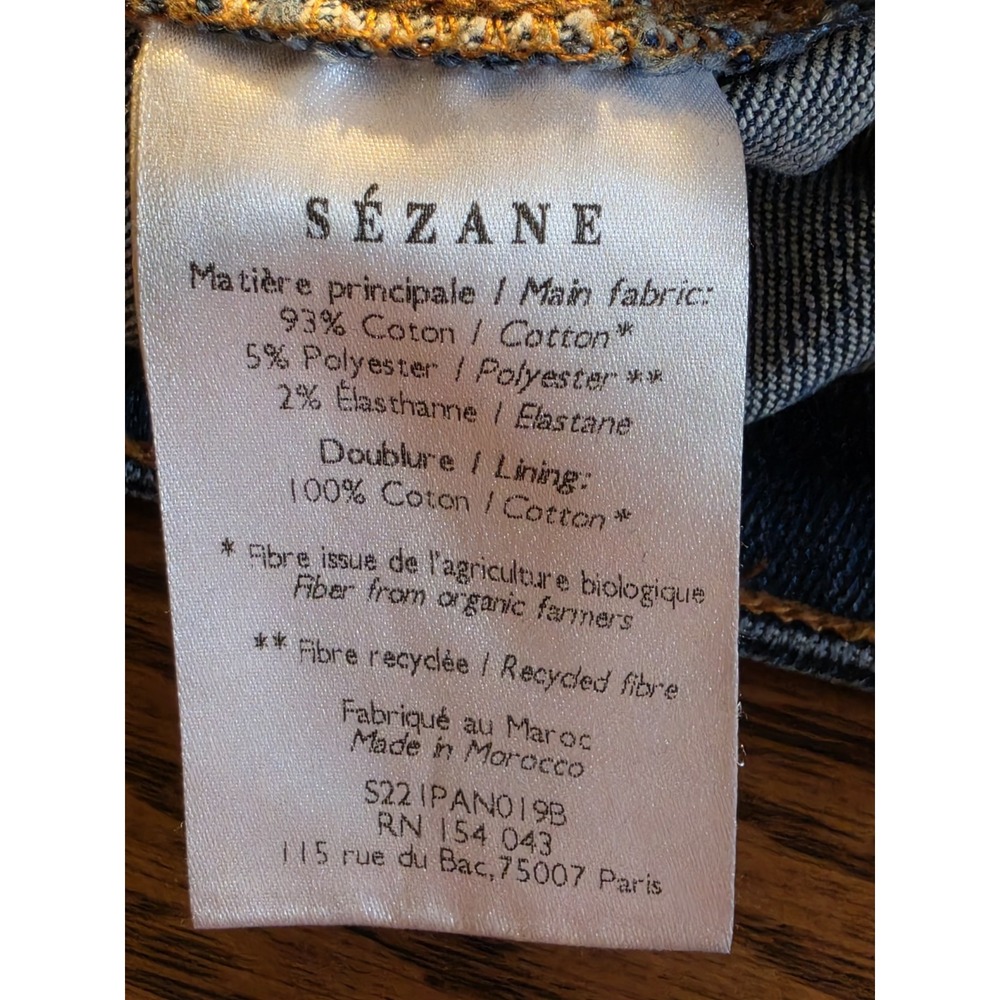 Sezane Jeans Womens Size 26 Dark Wash Mid Rise Skinny Raw Hem Stretch Denim - Picture 8 of 11